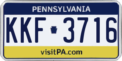 PA license plate KKF3716
