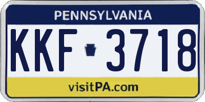 PA license plate KKF3718