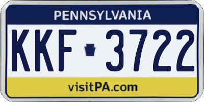 PA license plate KKF3722