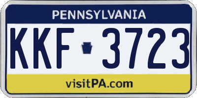 PA license plate KKF3723