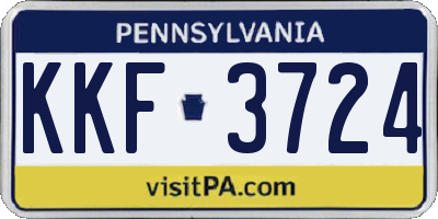 PA license plate KKF3724