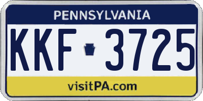 PA license plate KKF3725