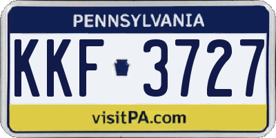 PA license plate KKF3727