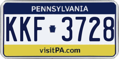 PA license plate KKF3728