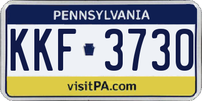 PA license plate KKF3730