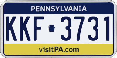 PA license plate KKF3731
