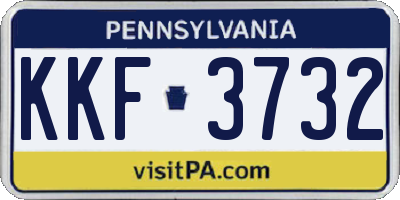 PA license plate KKF3732