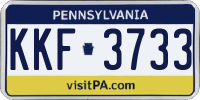 PA license plate KKF3733