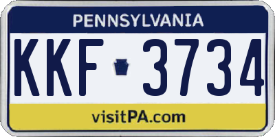 PA license plate KKF3734
