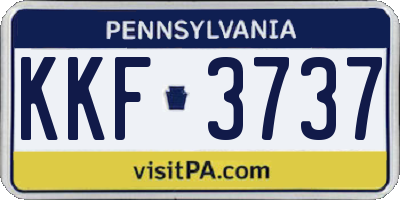 PA license plate KKF3737