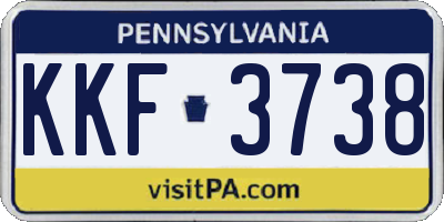 PA license plate KKF3738