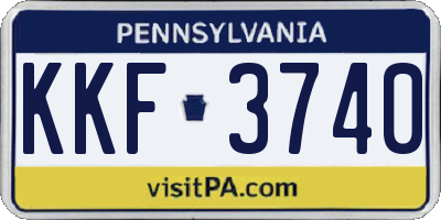 PA license plate KKF3740