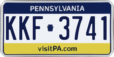 PA license plate KKF3741