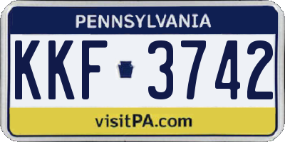 PA license plate KKF3742