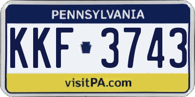 PA license plate KKF3743