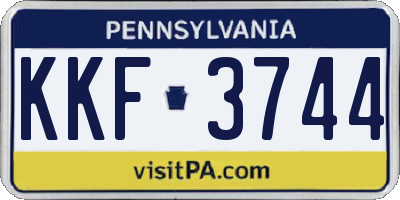 PA license plate KKF3744