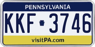 PA license plate KKF3746