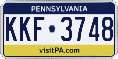 PA license plate KKF3748