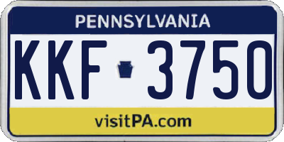 PA license plate KKF3750