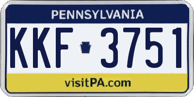 PA license plate KKF3751