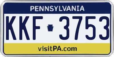 PA license plate KKF3753