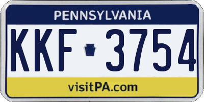 PA license plate KKF3754