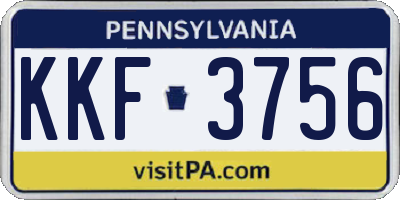 PA license plate KKF3756