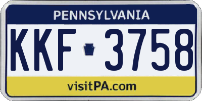 PA license plate KKF3758