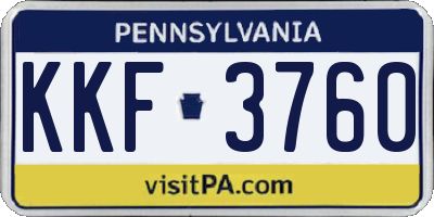 PA license plate KKF3760