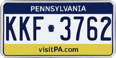 PA license plate KKF3762
