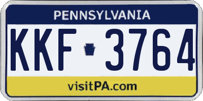 PA license plate KKF3764