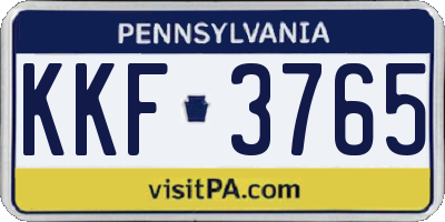 PA license plate KKF3765