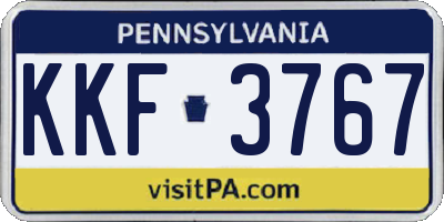 PA license plate KKF3767
