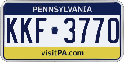 PA license plate KKF3770