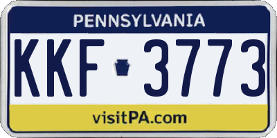 PA license plate KKF3773