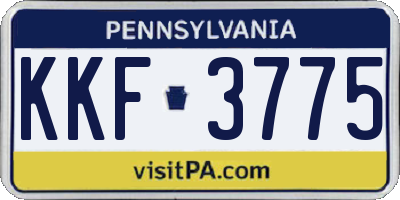 PA license plate KKF3775