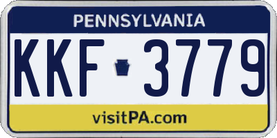 PA license plate KKF3779