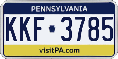 PA license plate KKF3785