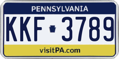 PA license plate KKF3789