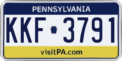 PA license plate KKF3791