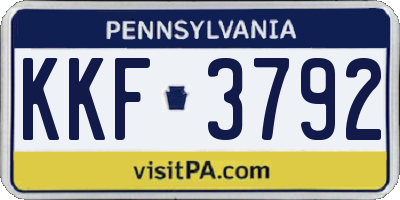 PA license plate KKF3792