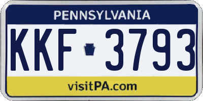 PA license plate KKF3793