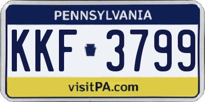 PA license plate KKF3799