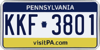 PA license plate KKF3801