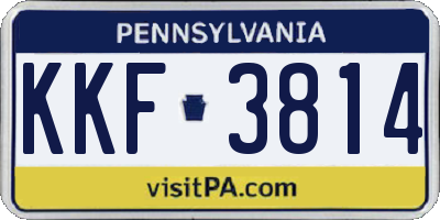 PA license plate KKF3814
