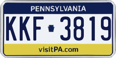 PA license plate KKF3819