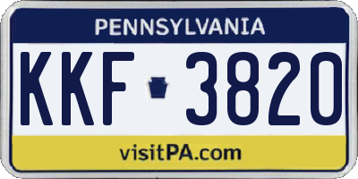 PA license plate KKF3820
