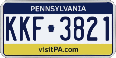 PA license plate KKF3821