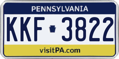 PA license plate KKF3822