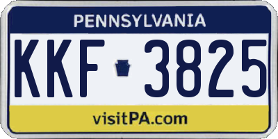 PA license plate KKF3825